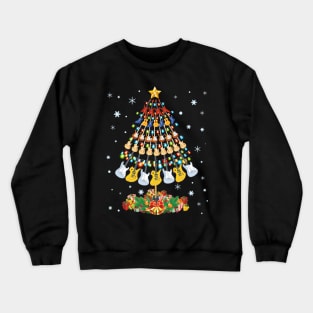 Christmas Guitar Tree Shirt Funny Merry Xmas Gifts Crewneck Sweatshirt